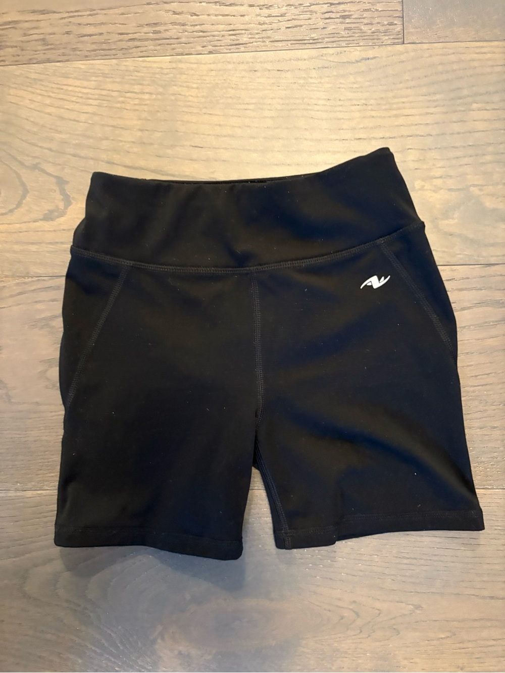 Athletic works girls black biker shorts sz 10/12 new